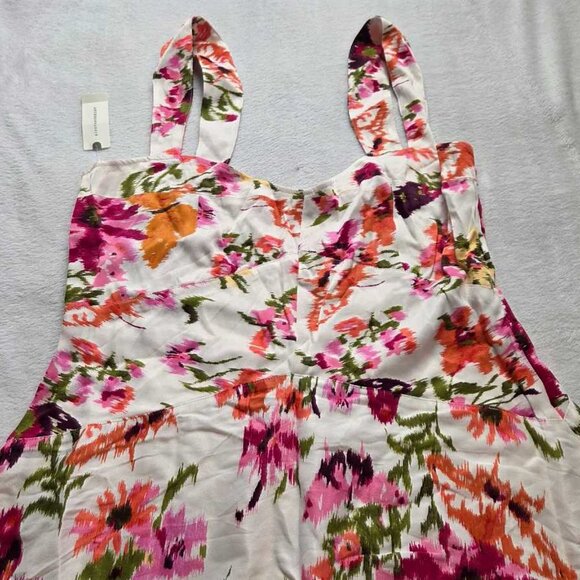 New XL Maeve x Anthropologie The Jocelyn sleeveless slip midi dress pink floral - Picture 7 of 14